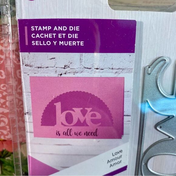 Gemini Crafters Companion Love Stamp Die Set 3.25 by 1.7 Card Making Scrapbooks - Picture 3 of 4